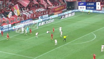 3分钟2球！加布里埃尔横传，刘若钒包抄双响，海港4-1领先玉昆